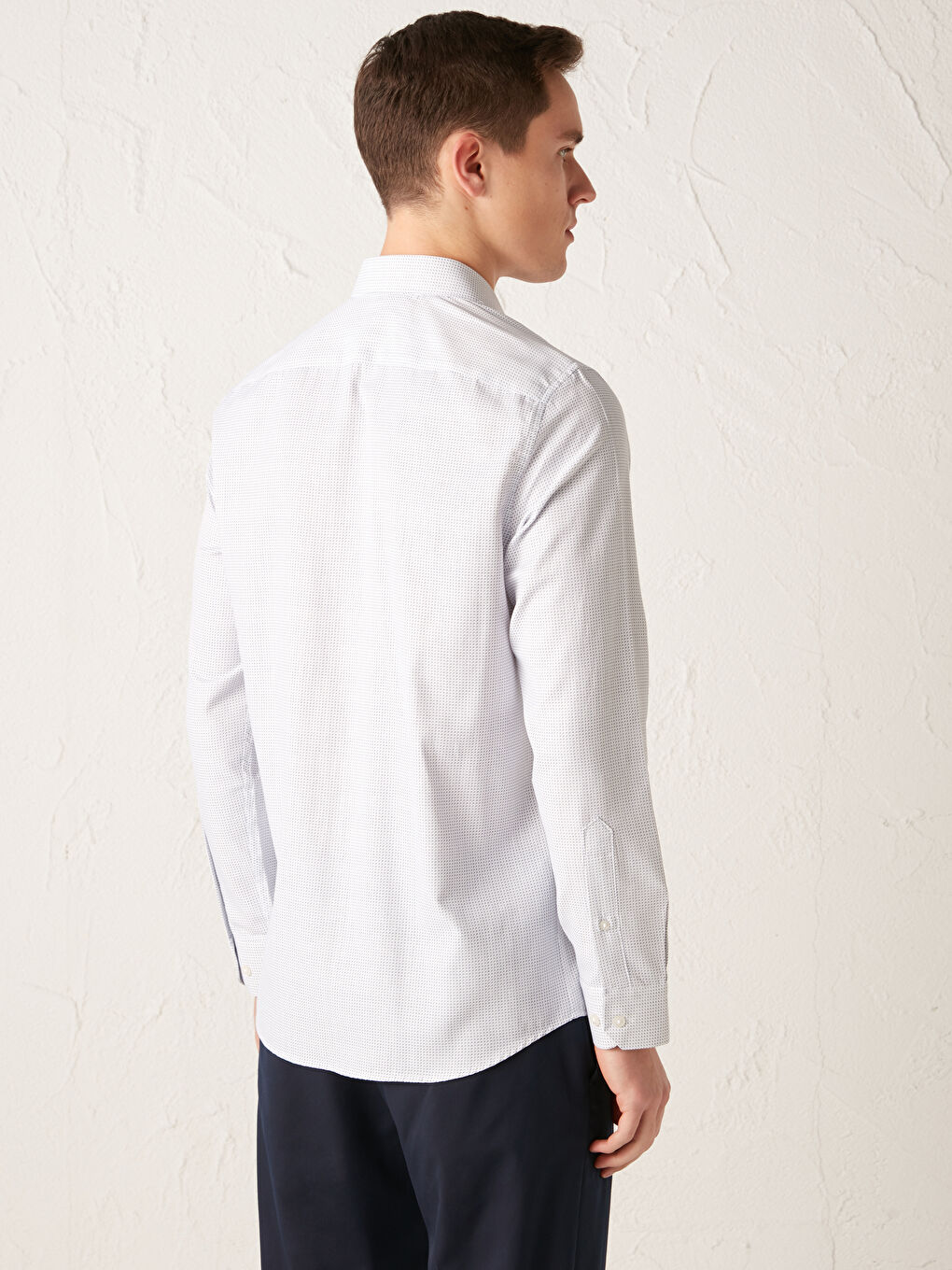 Chemise en sergé manches longues coupe slim-1