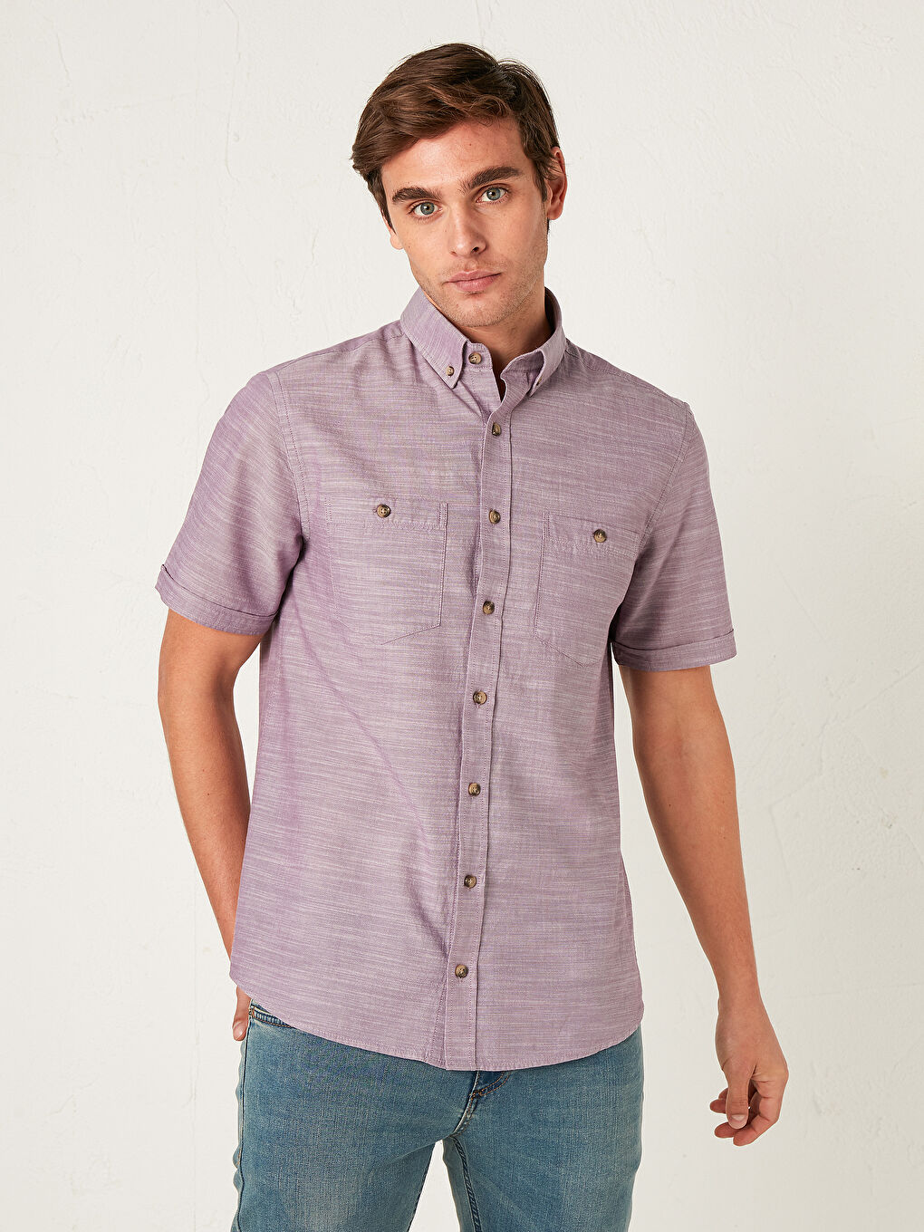 Regular Fit Short Sleeve Poplin Shirt