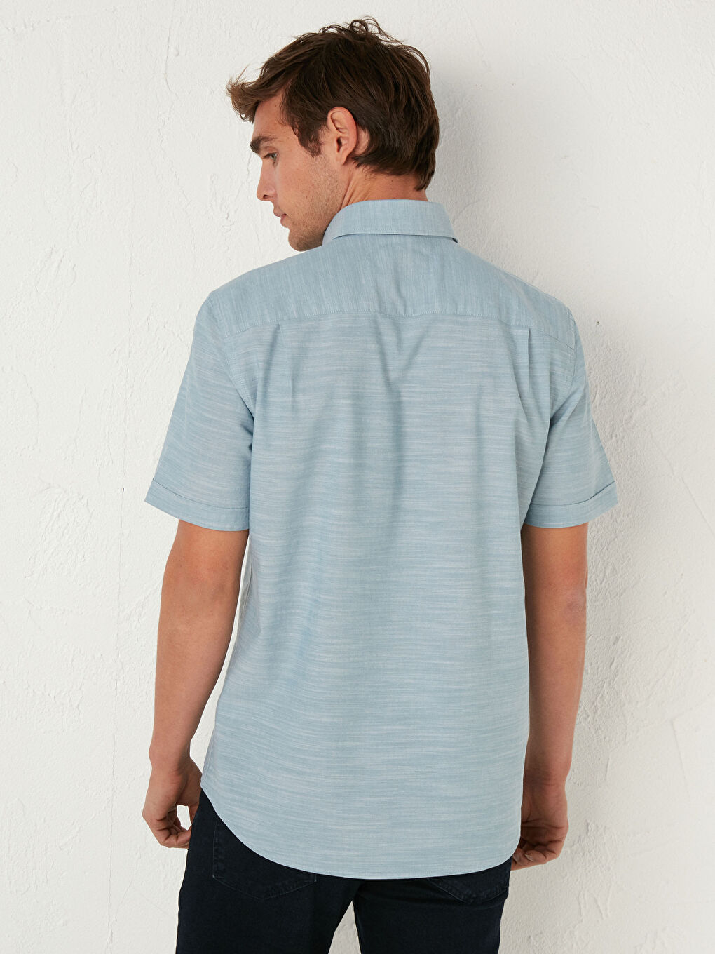 Mavi Regular Fit Kısa Kollu Poplin Gömlek-3