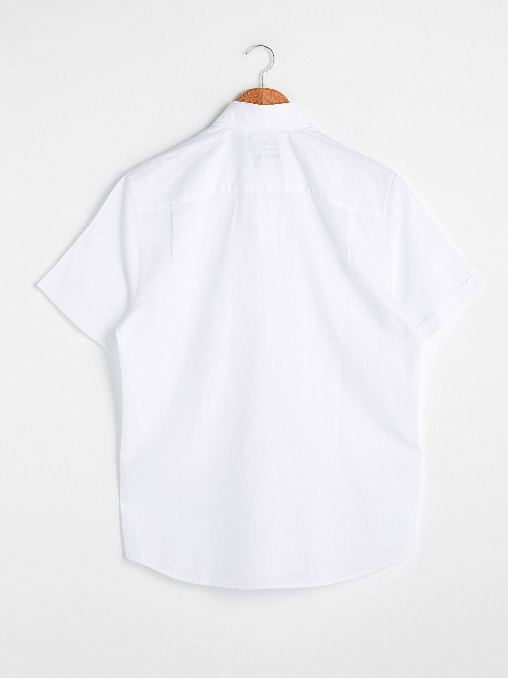 Beyaz Regular Fit Kısa Kollu Erkek Gömlek-6