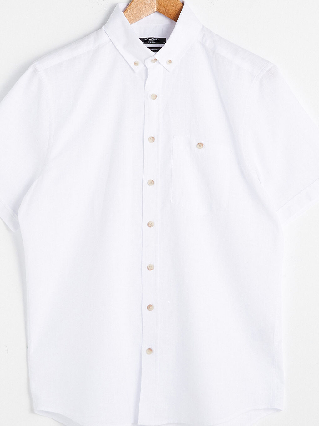 Beyaz Regular Fit Kısa Kollu Erkek Gömlek-7