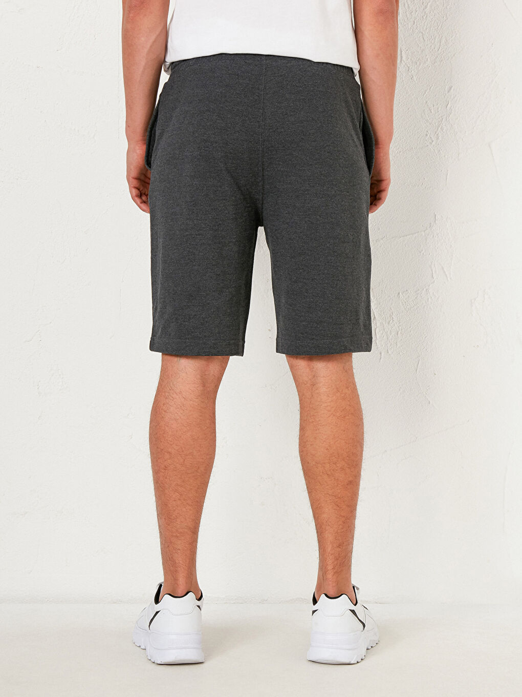 Antrasit Standart Kalıp Pike Şort-3