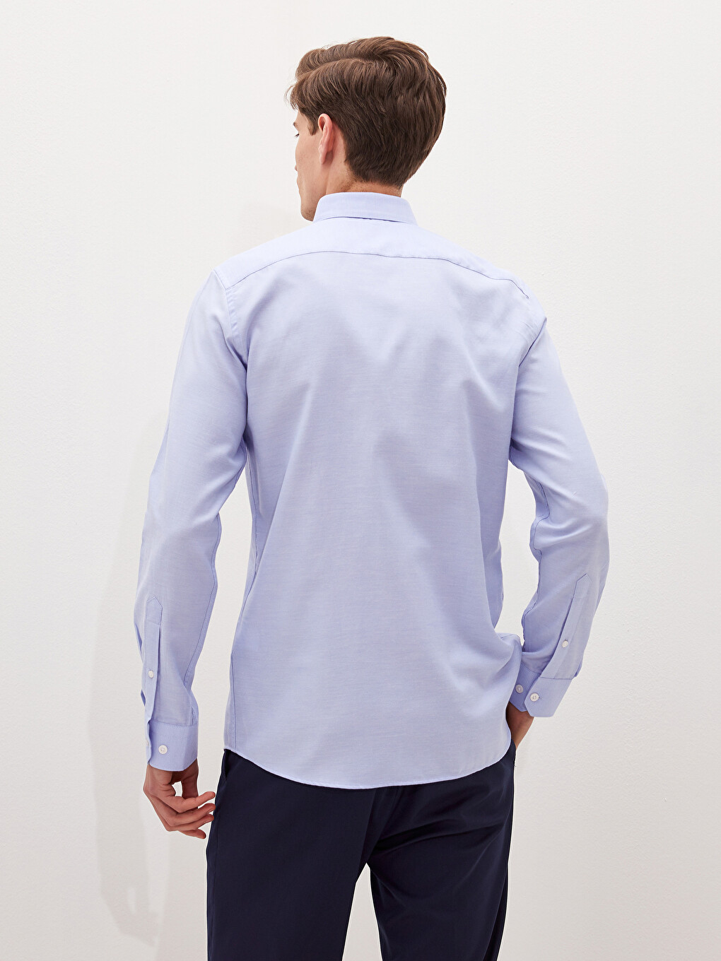 Cămașă Oxford Slim Fit cu Mânecă Lungă pentru Bărbați-3