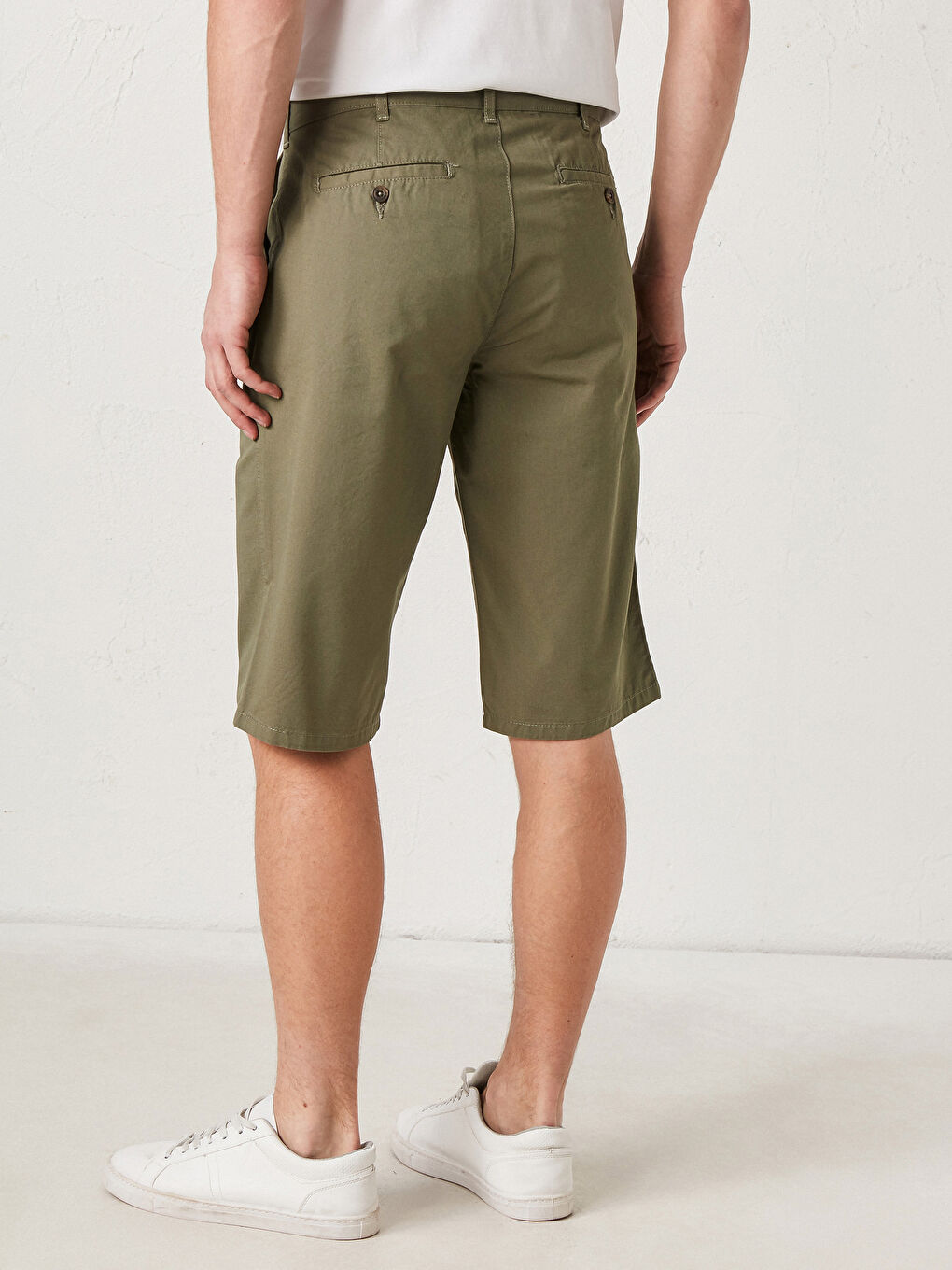 Standard Fit Gabardine Shorts-3