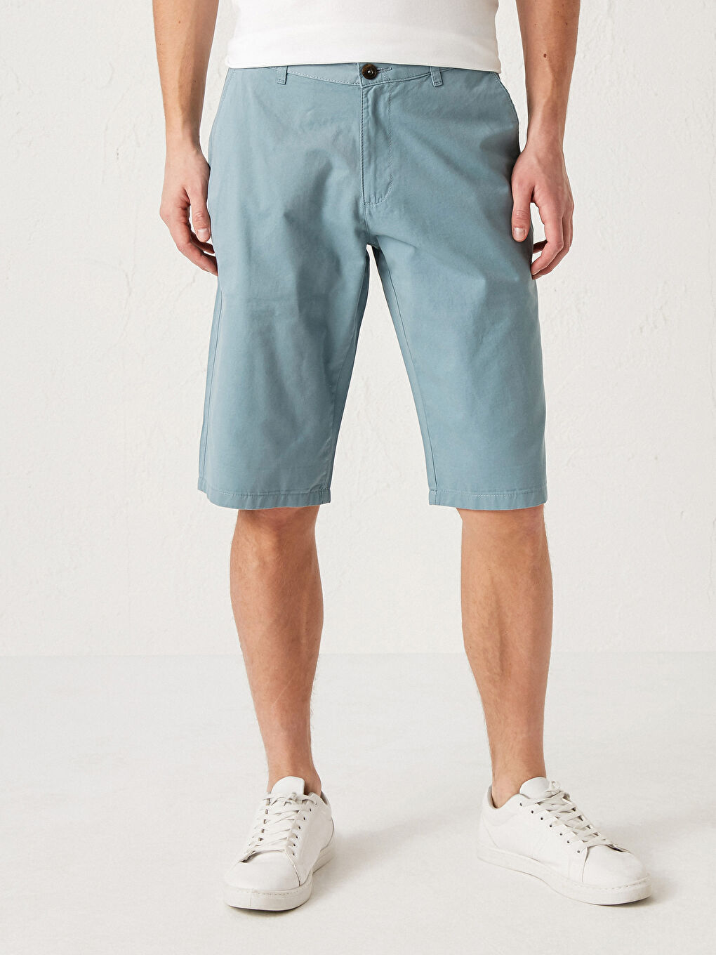 Standard Fit Gabardine Shorts-1
