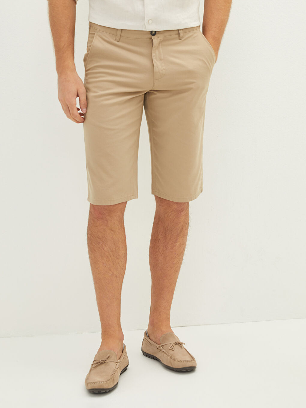 Standard Fit Gabardine Shorts-3