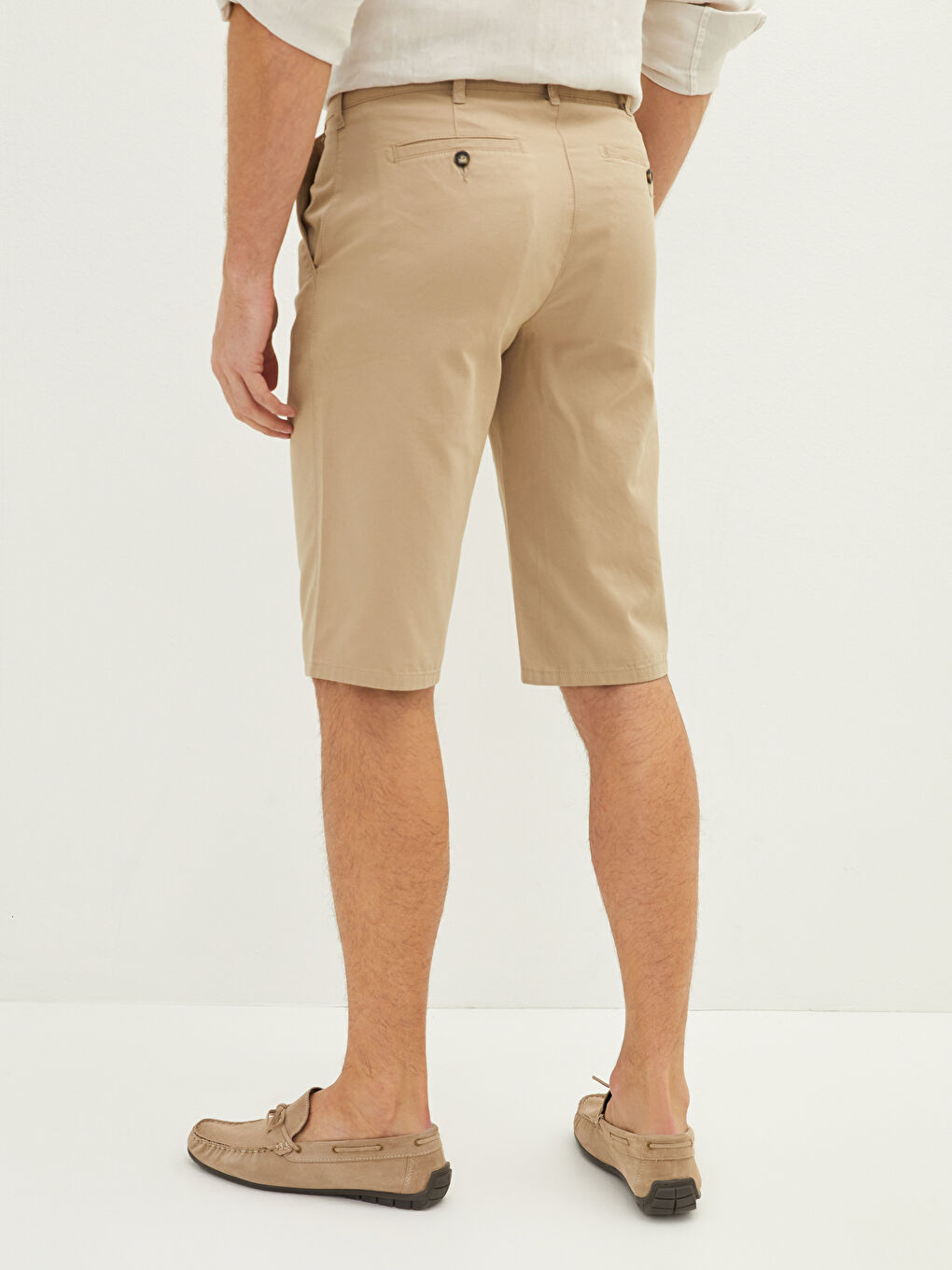 Standard Fit Gabardine Shorts-4