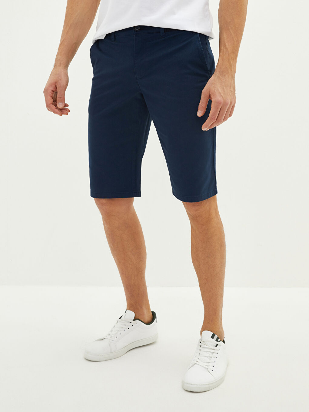 Relaxed Fit Gabardine Men's Bermuda Shorts-3
