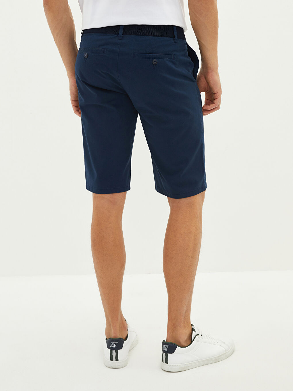 Relaxed Fit Gabardine Men's Bermuda Shorts-4