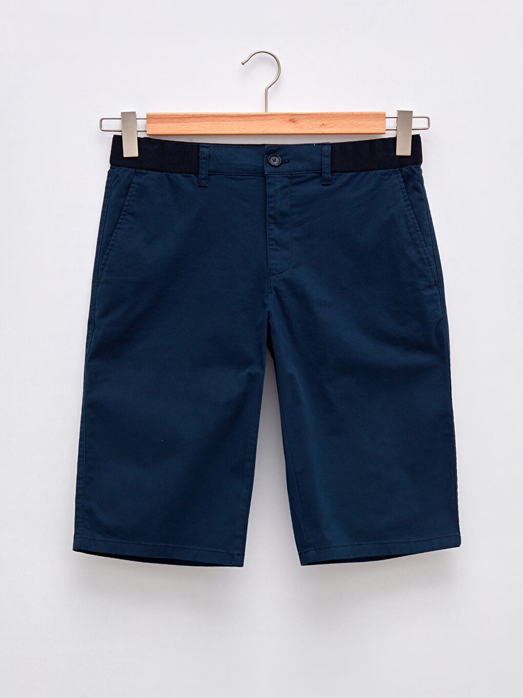 Relaxed Fit Gabardine Men's Bermuda Shorts-5