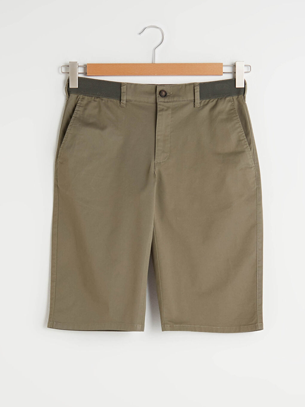 Relaxed Fit Gabardine Men's Bermuda Shorts-6