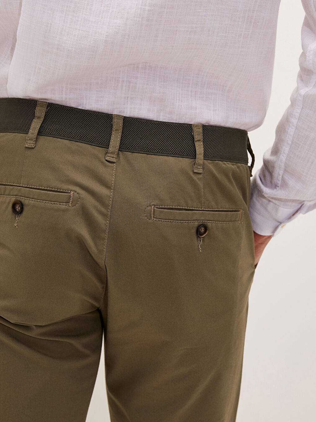 Relaxed Fit Gabardine Men's Bermuda Shorts-4