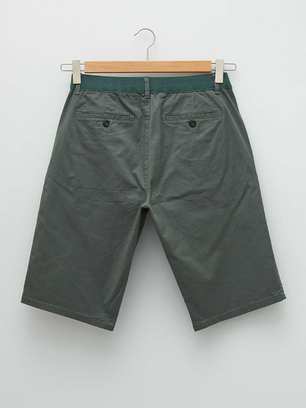 Relaxed Fit Gabardine Men's Bermuda Shorts-7
