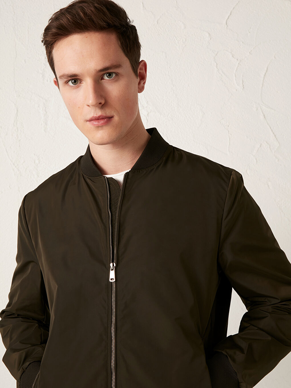 Slim Fit College Collar Bomber Coat-1