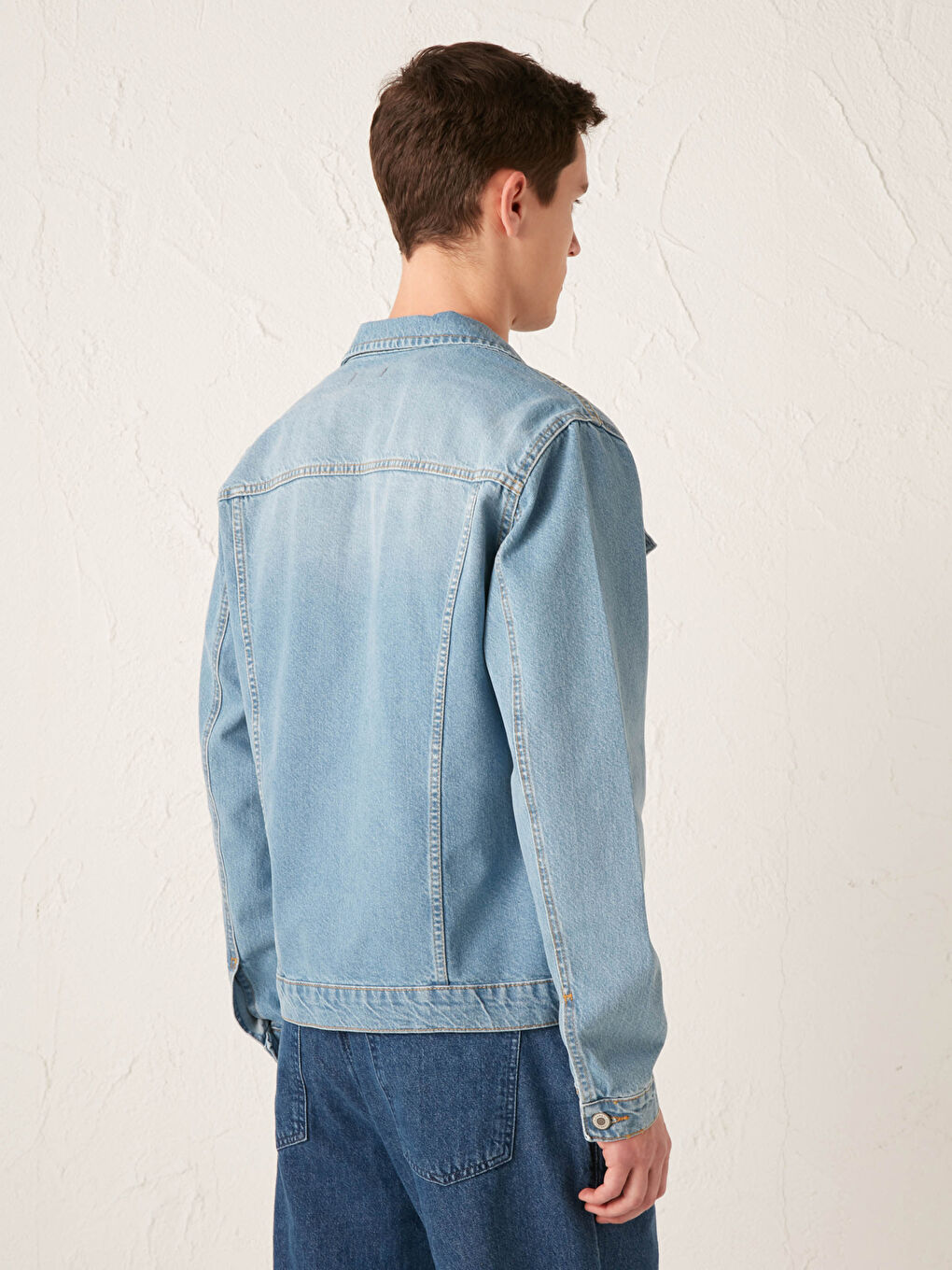 İndigo Standart Kalıp Jean Ceket-4
