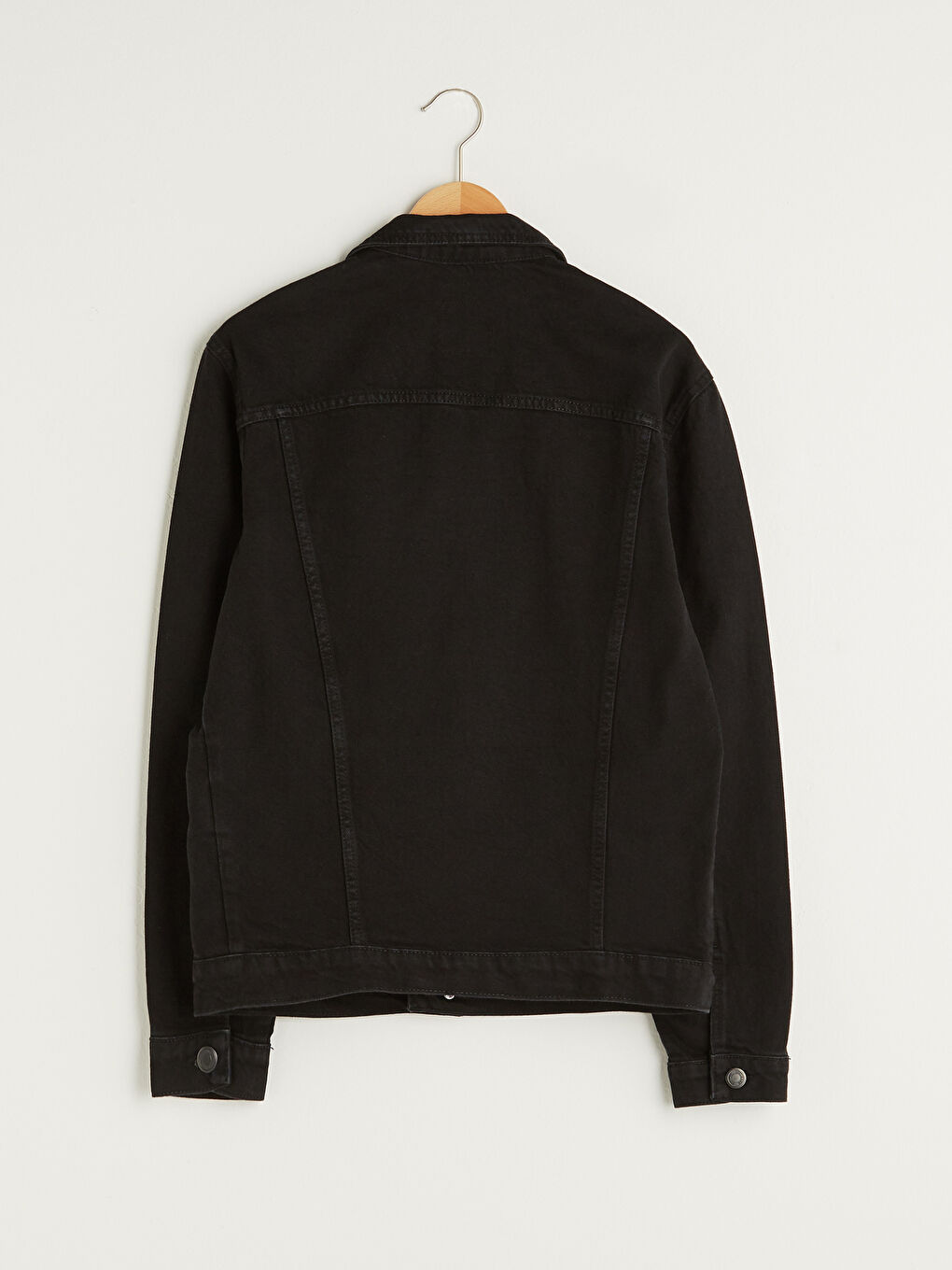 Siyah Standart Kalıp Erkek Jean Ceket-7