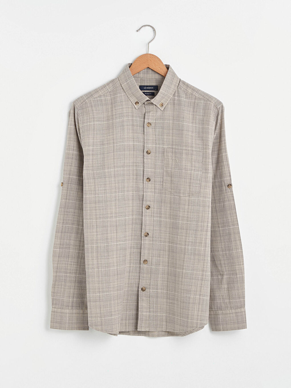 Regular Fit Long Sleeve Poplin Men's Shirt-4