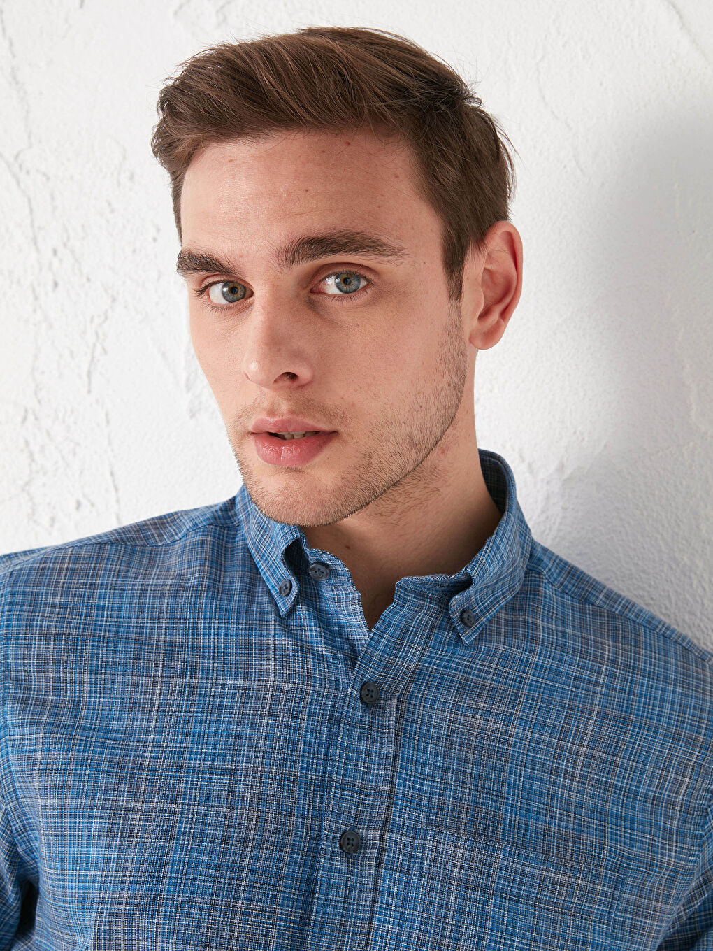 Lacivert Regular Fit Uzun Kollu Poplin Erkek Gömlek-2