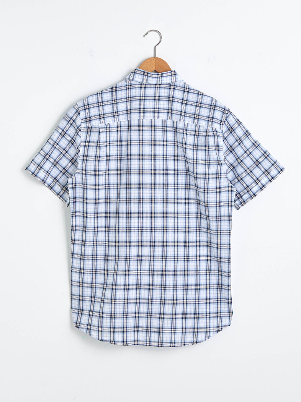 Mavi Regular Fit Kısa Kollu Ekose Poplin Erkek Gömlek-6