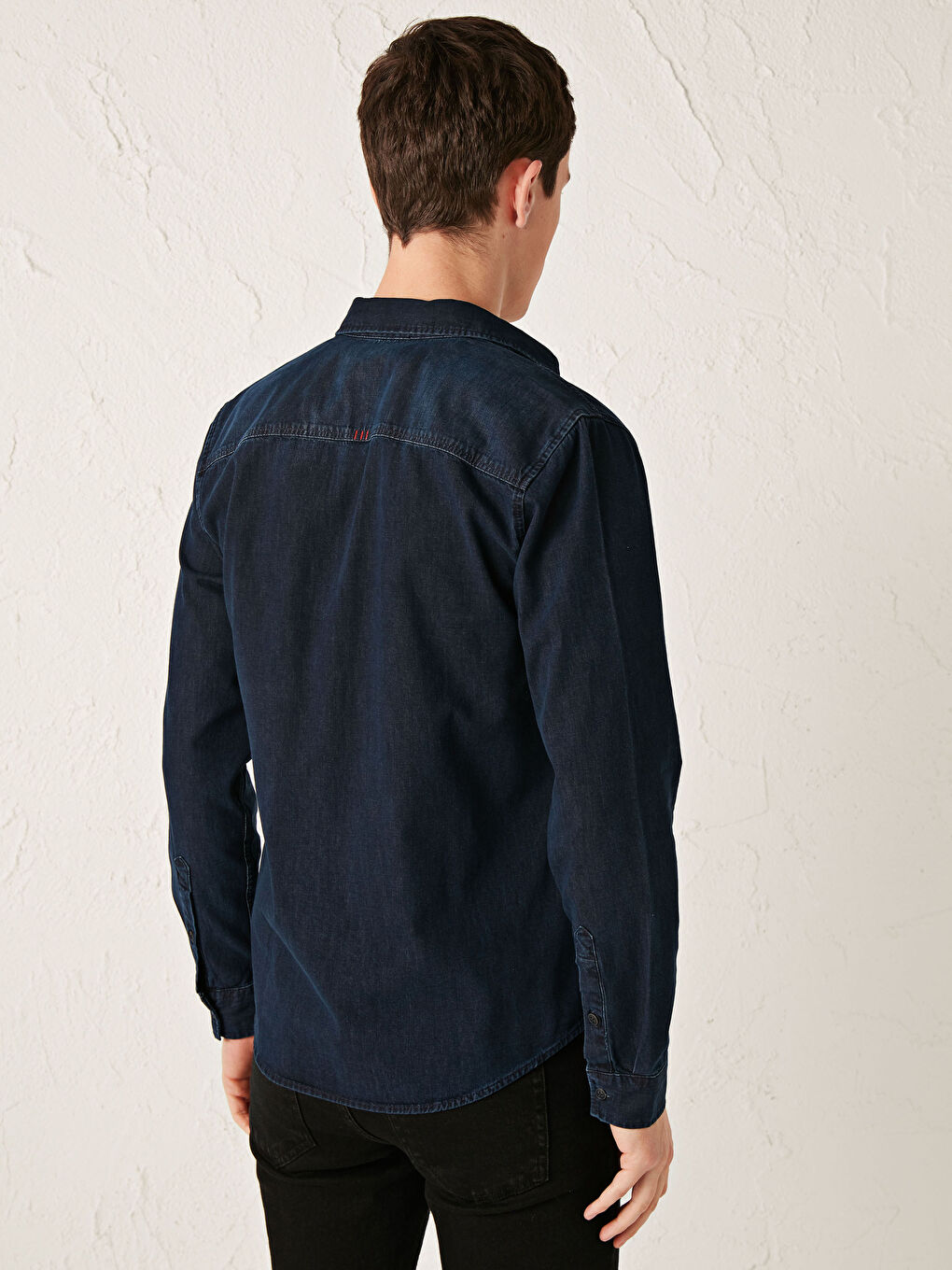 Slim Fit Long Sleeve Jean Shirt-4