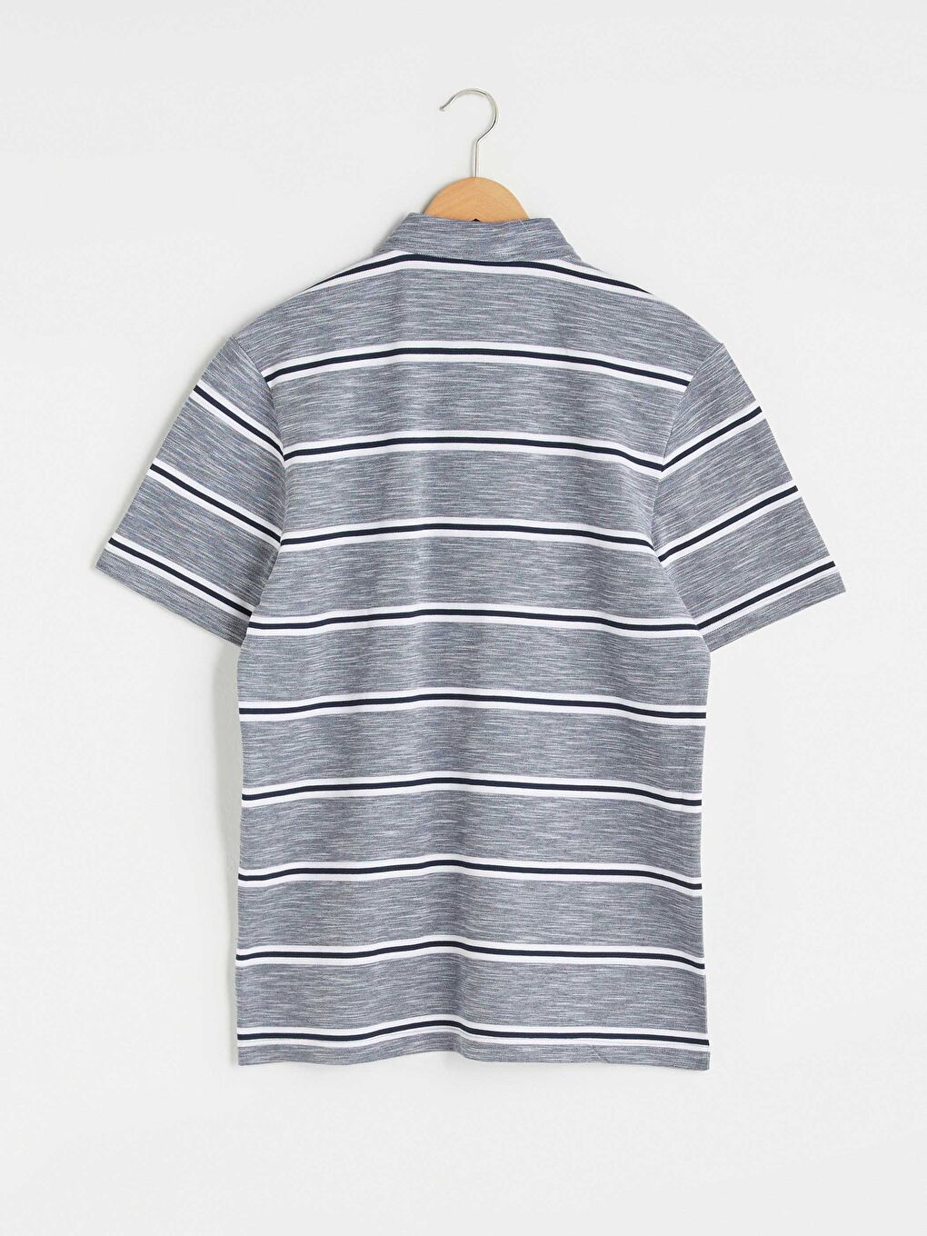 تي شيرت ياقة بولو كم قصير مخطط بيكيه-6