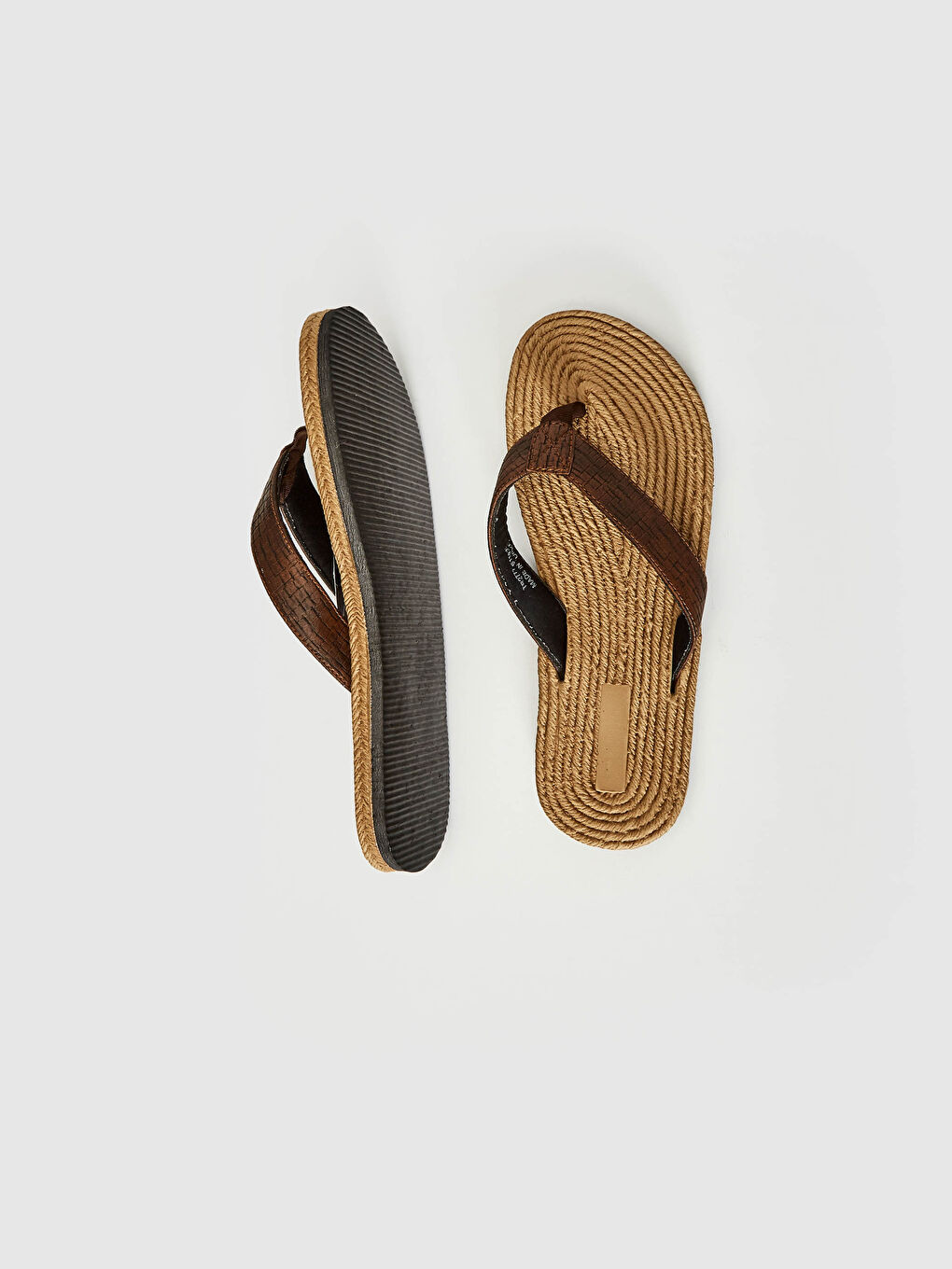 Kahverengi Erkek Hasır Parmak Arası Terlik-2