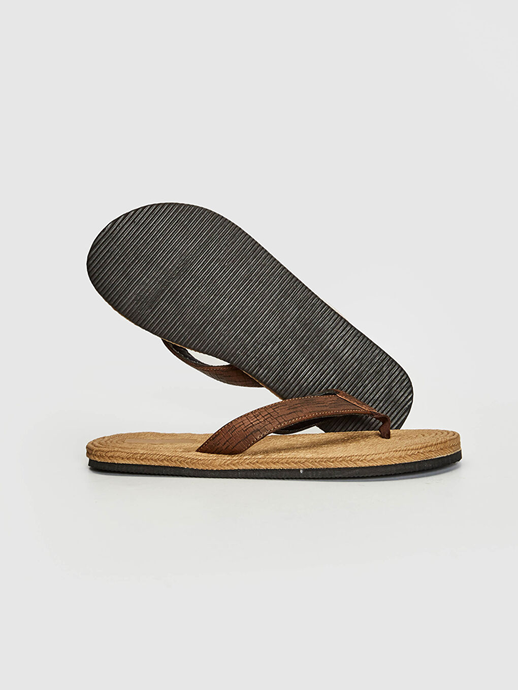 Kahverengi Erkek Hasır Parmak Arası Terlik-3