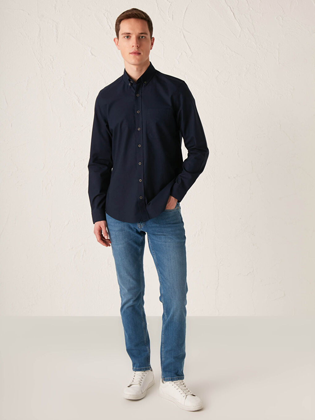 Chemise Oxford à Manches Longues Coupe Régulière-2