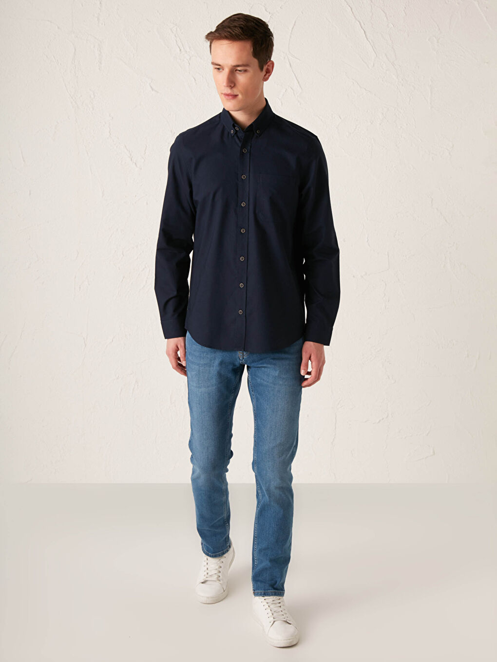 Chemise Oxford à Manches Longues Coupe Régulière-3
