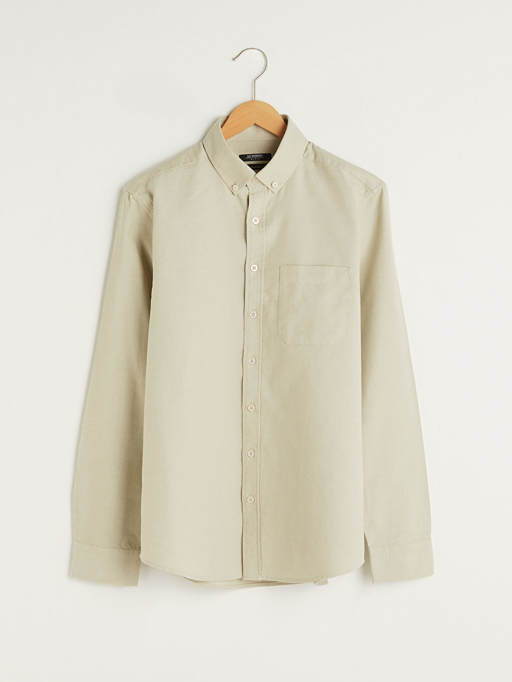 Yeşil Regular Fit Uzun Kollu Oxford Erkek Gömlek-5