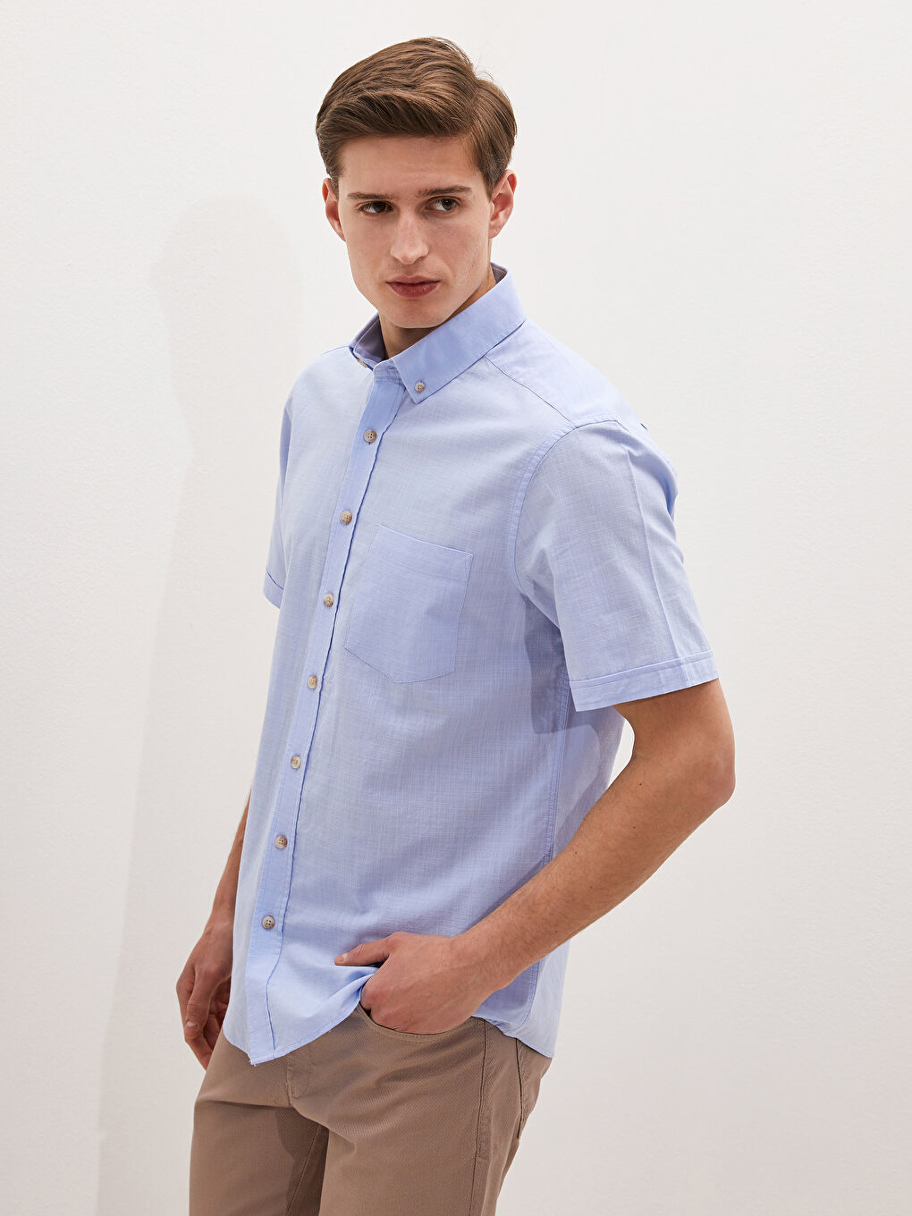 Mavi Regular Fit Kısa Kollu Poplin Erkek Gömlek-1