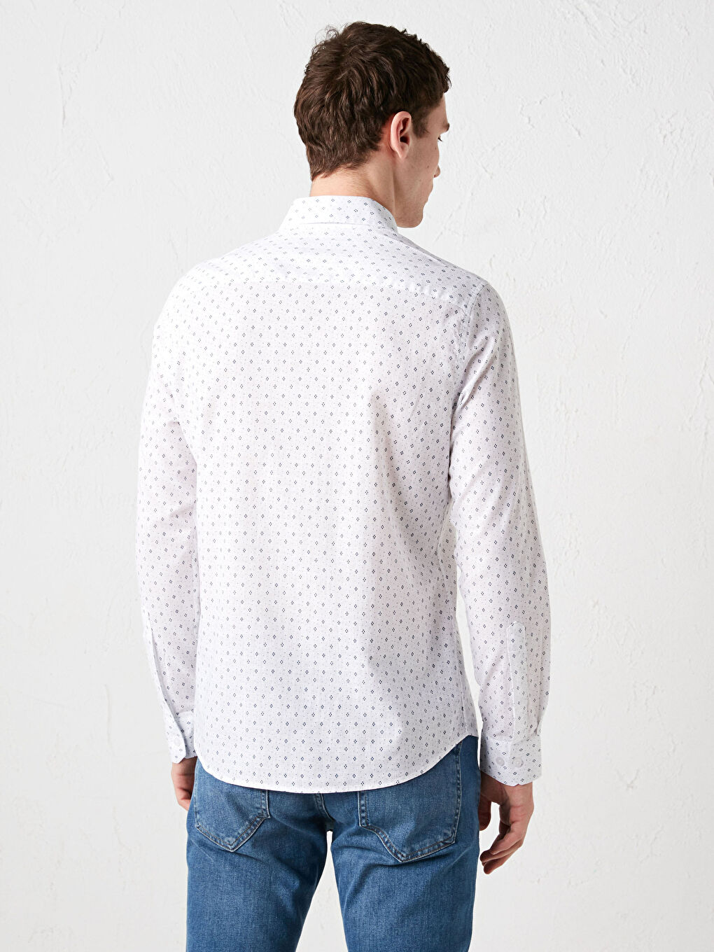 Рубашка Мужская Слим Фит С Длинным Рукавом Из Поплина-5