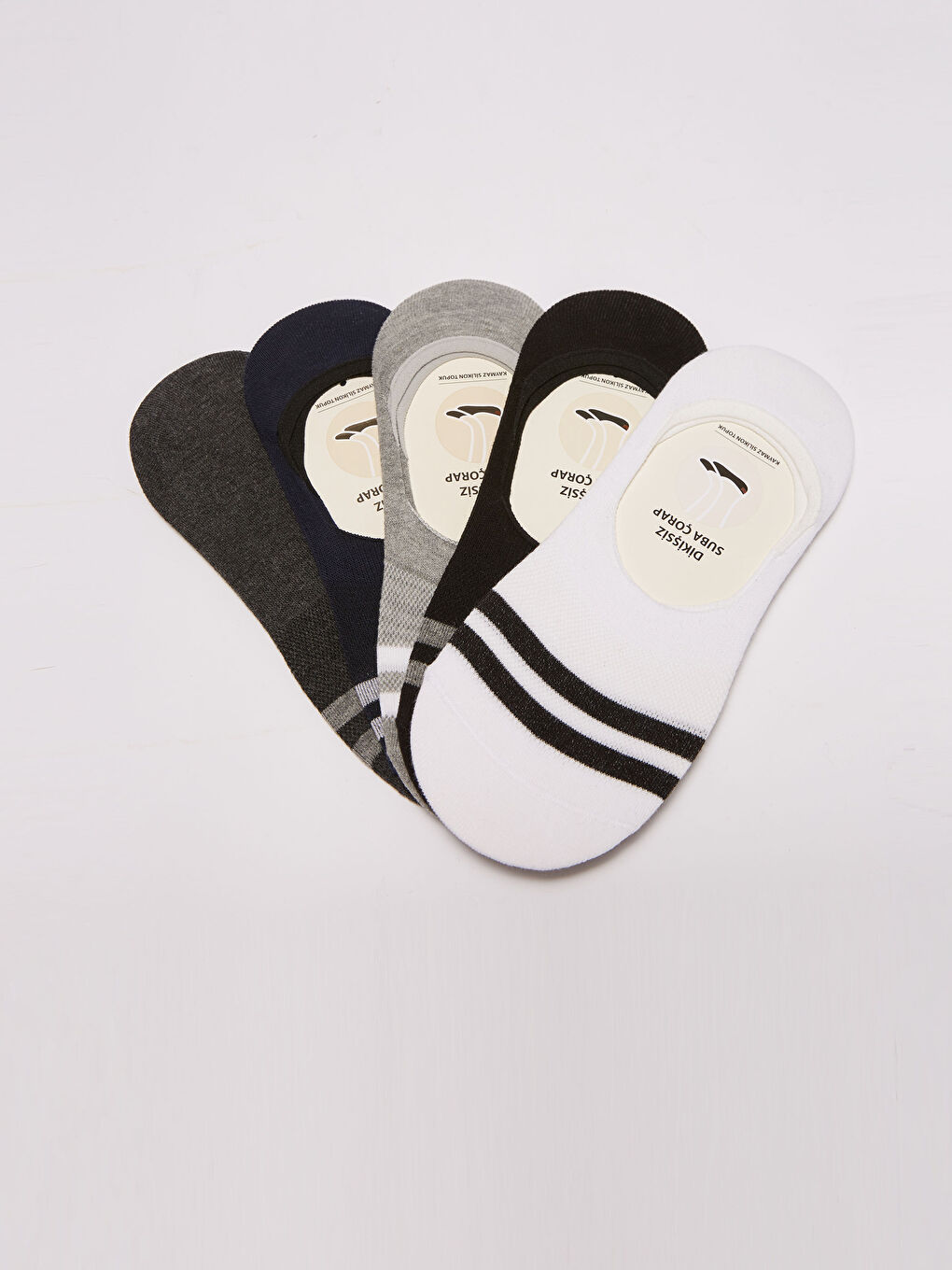 Karışık Çizgili Erkek Babet Çorap 5'li