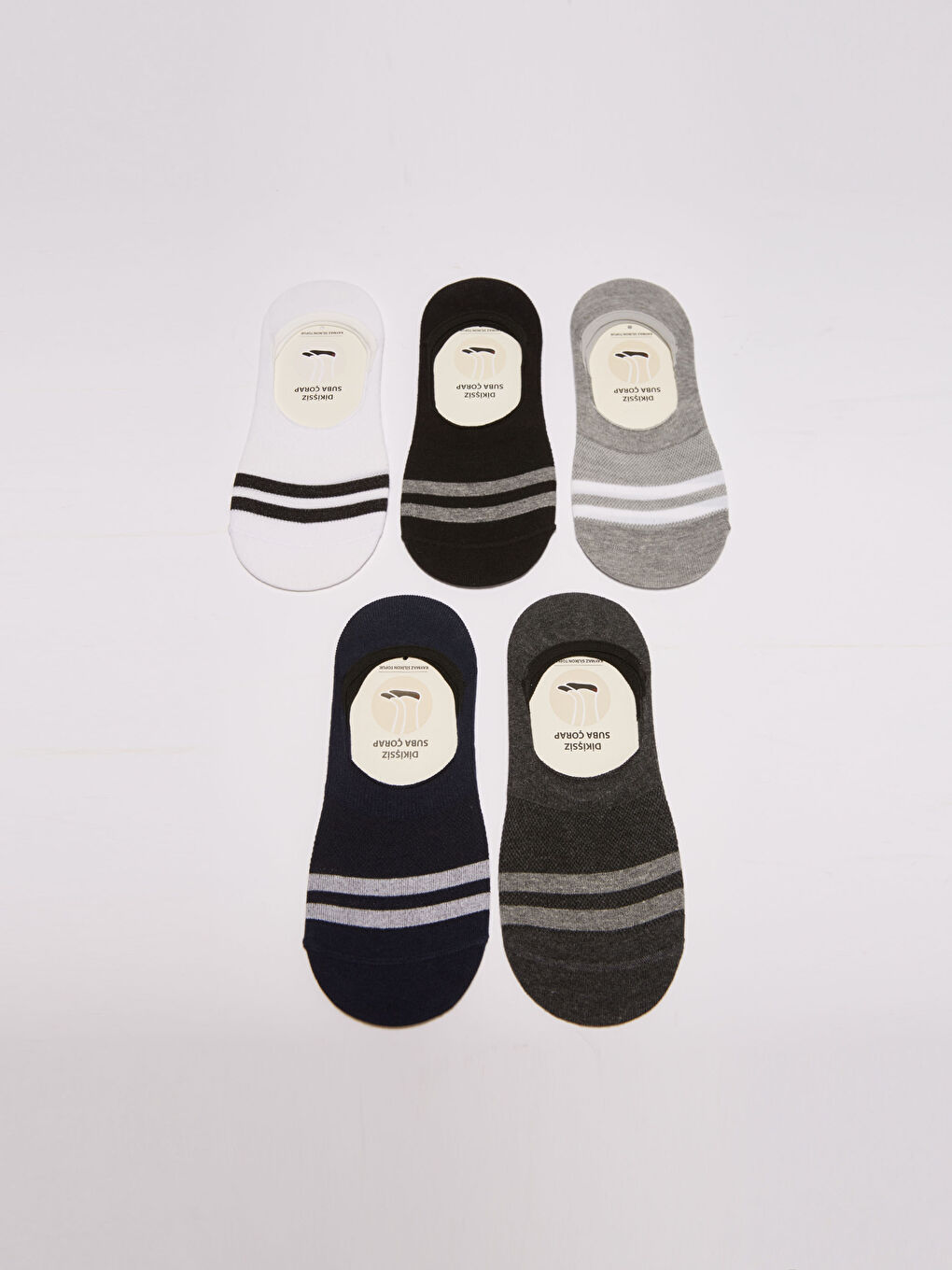Karışık Çizgili Erkek Babet Çorap 5'li-1