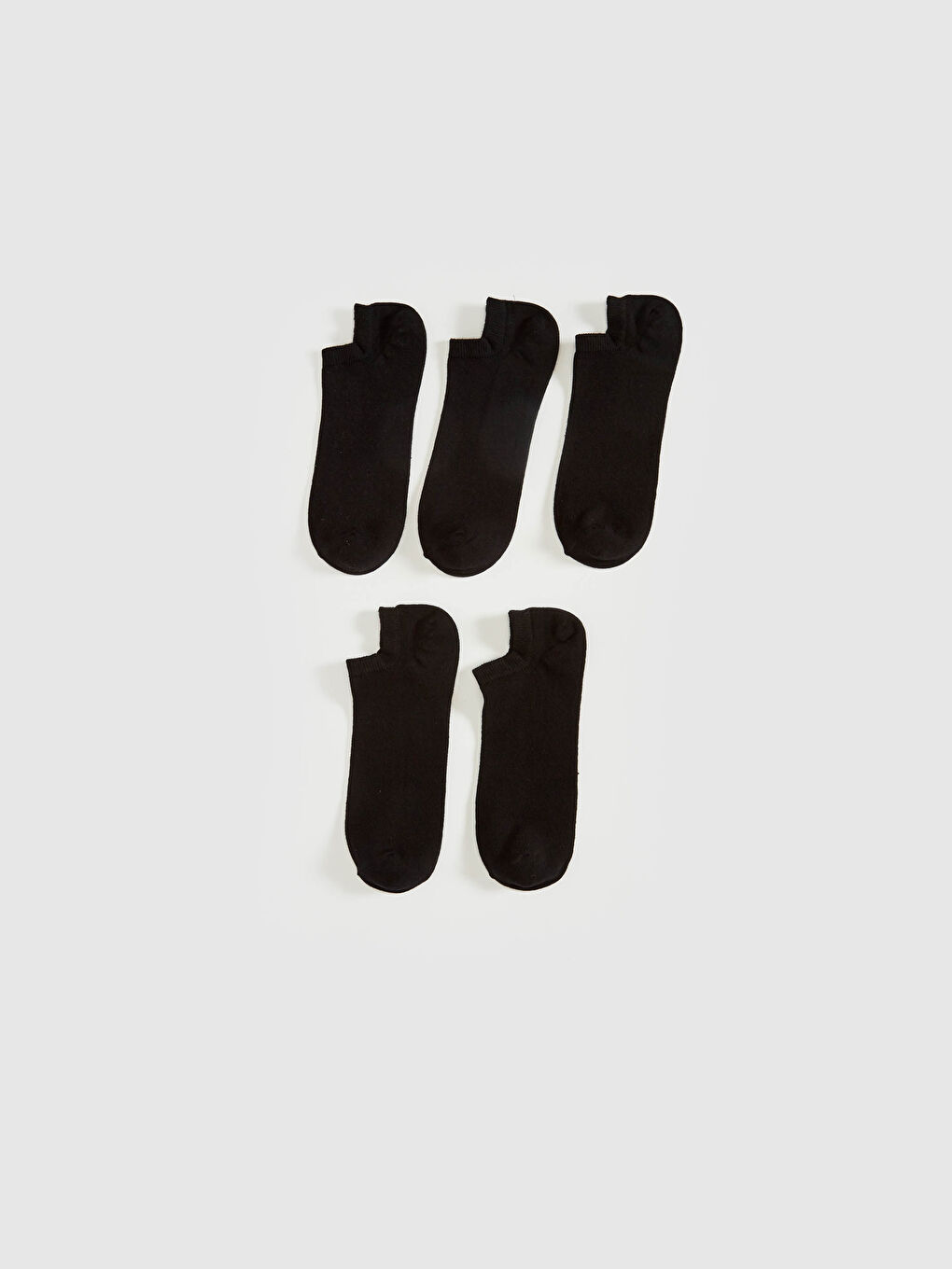 Siyah Çizgili Erkek Sneaker Çorap 5'li