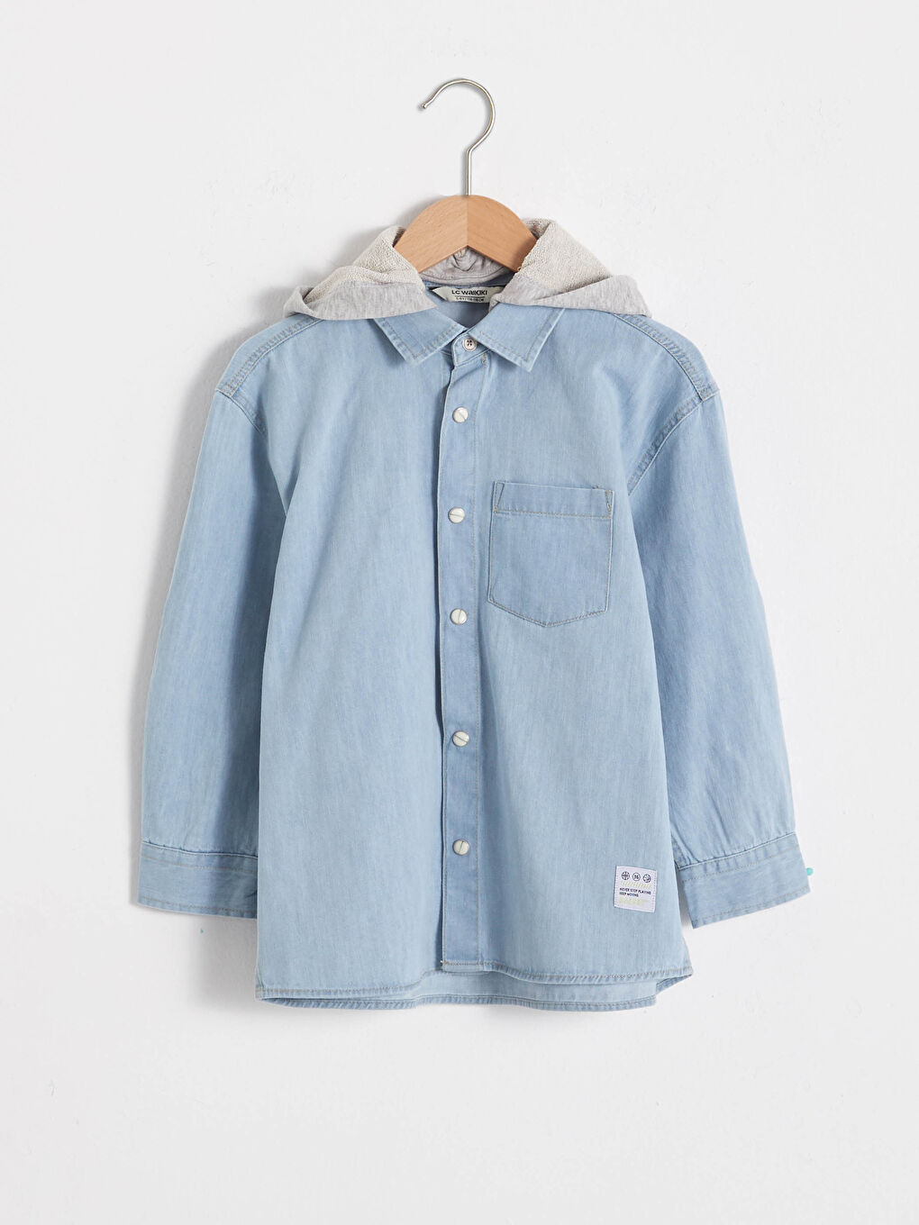 Boy Hooded Jean Shirt