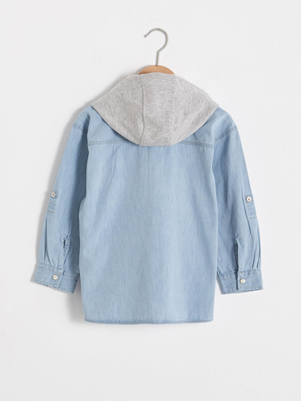 Boy Hooded Jean Shirt-2