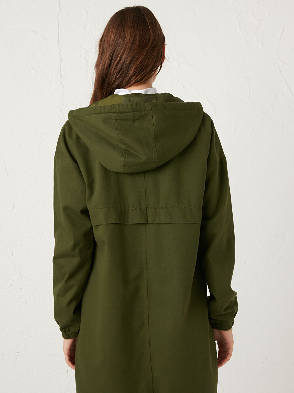 بالطو نسائي بكابوش كم طويل عادي سادة-5