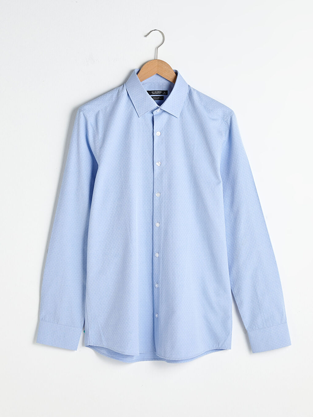 Slim Fit Long Sleeve Dobby Men's Shirt-5