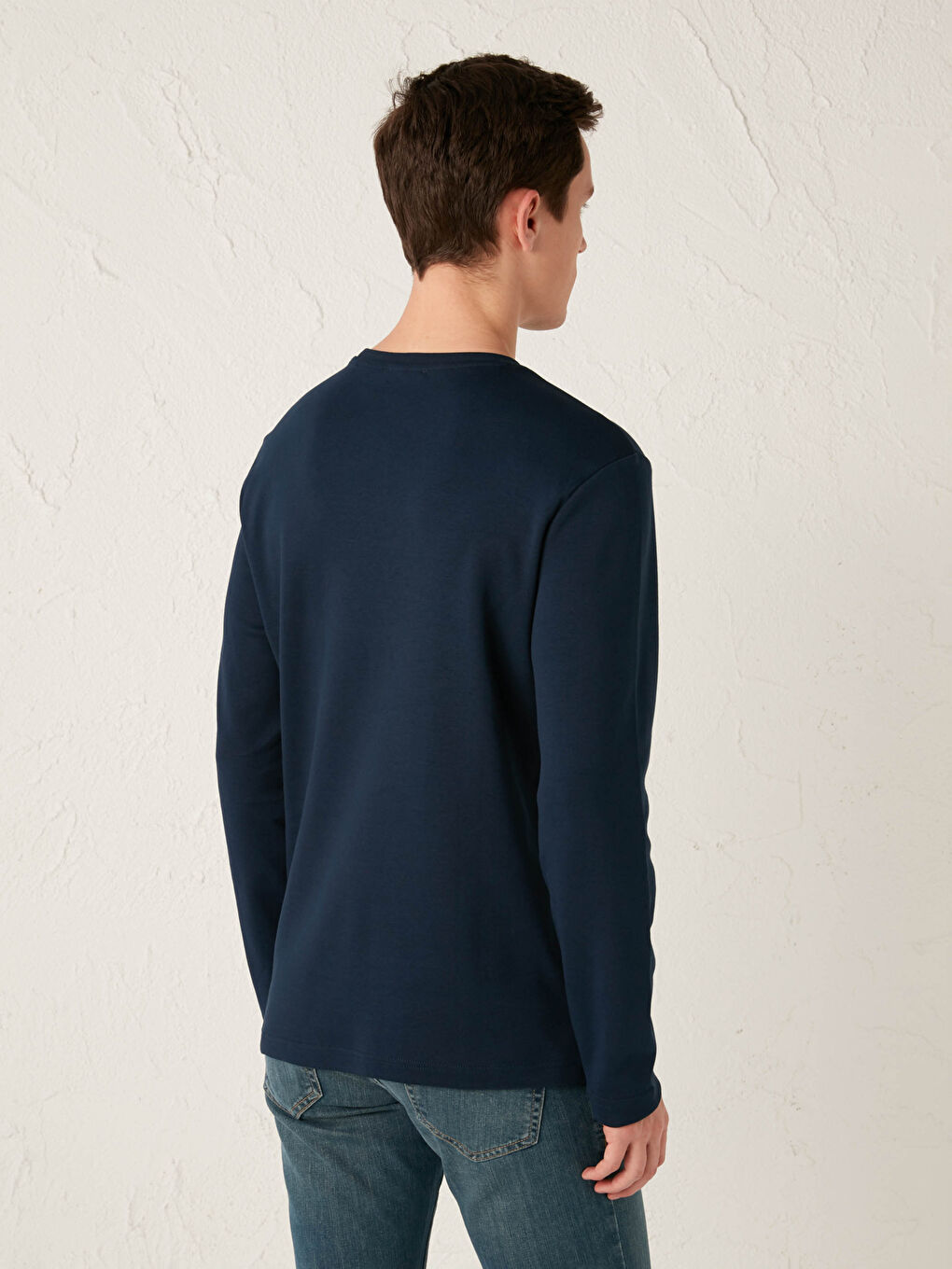 Crew Neck Long Sleeve Printed Men's T-Shirt-3