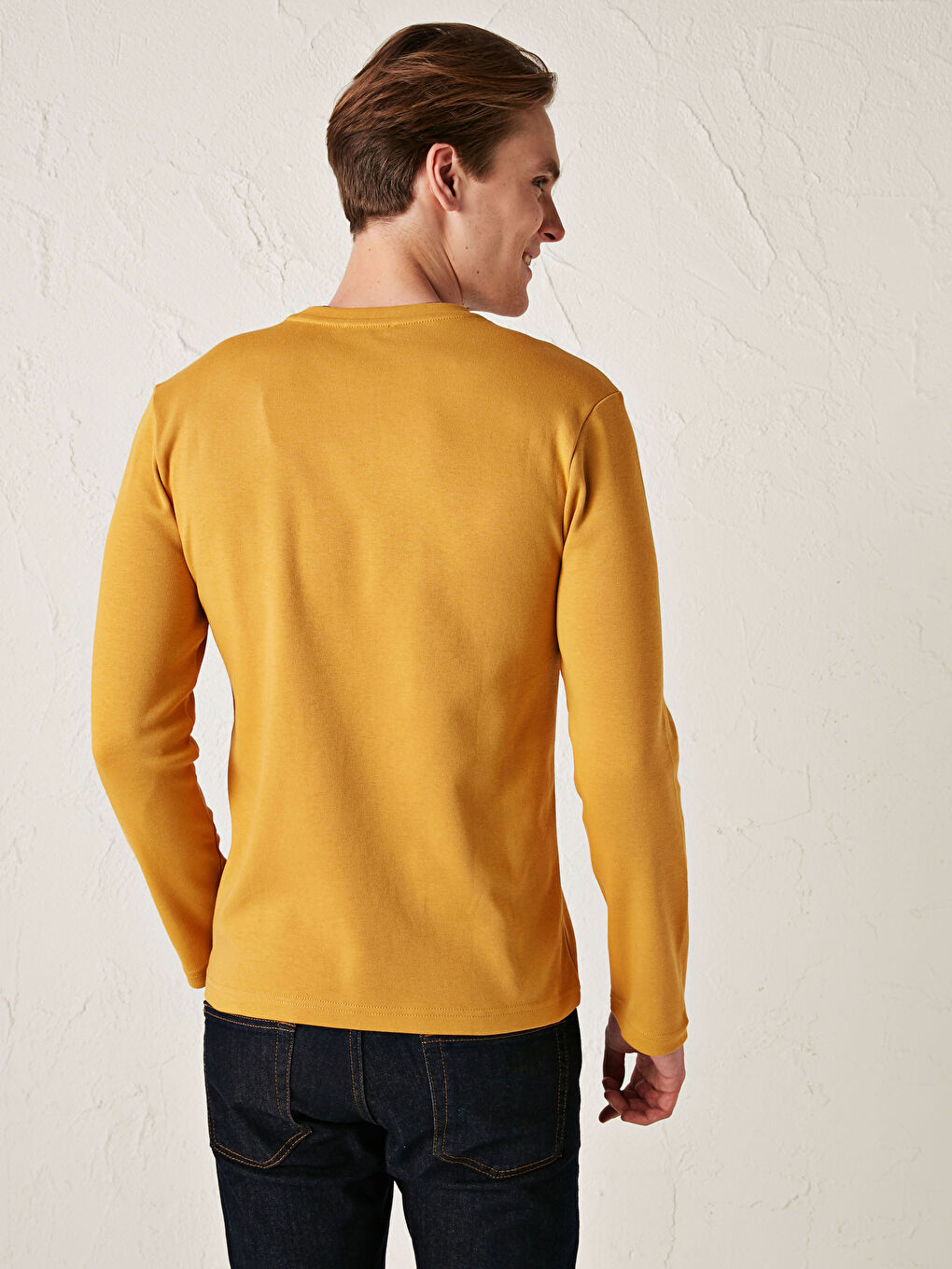 Crew Neck Long Sleeve Printed Men's T-Shirt-2