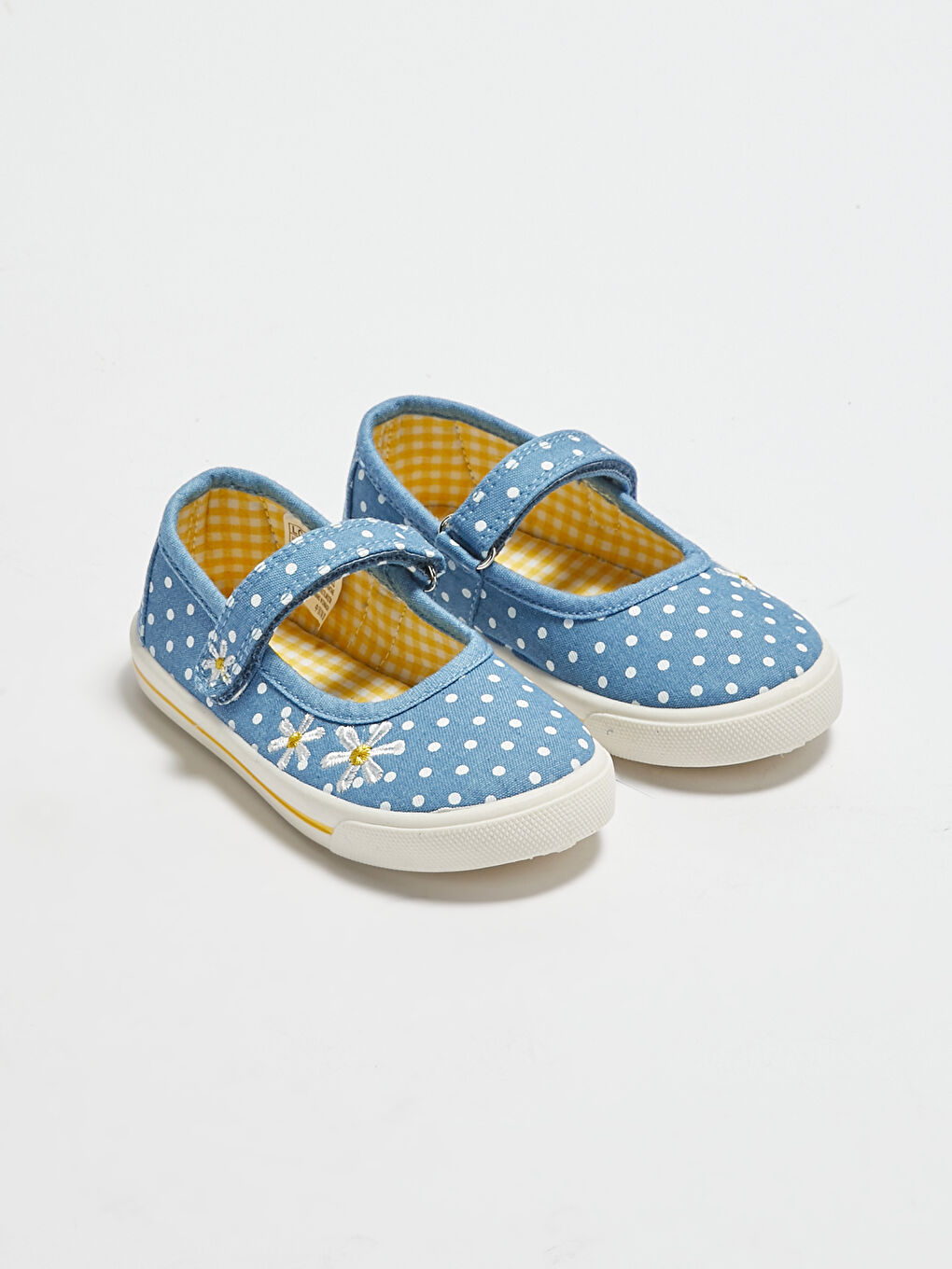 Flower Embroidered Hook and Loop Baby Girl Ballet