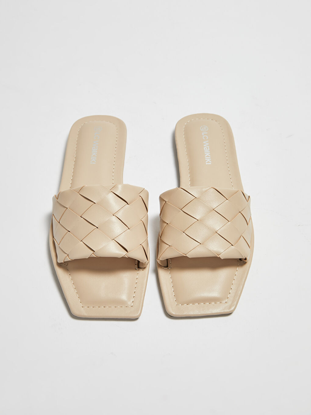 LCW STEPS Leather Look Single Band Women's Slippers -S12197Z8-CR8