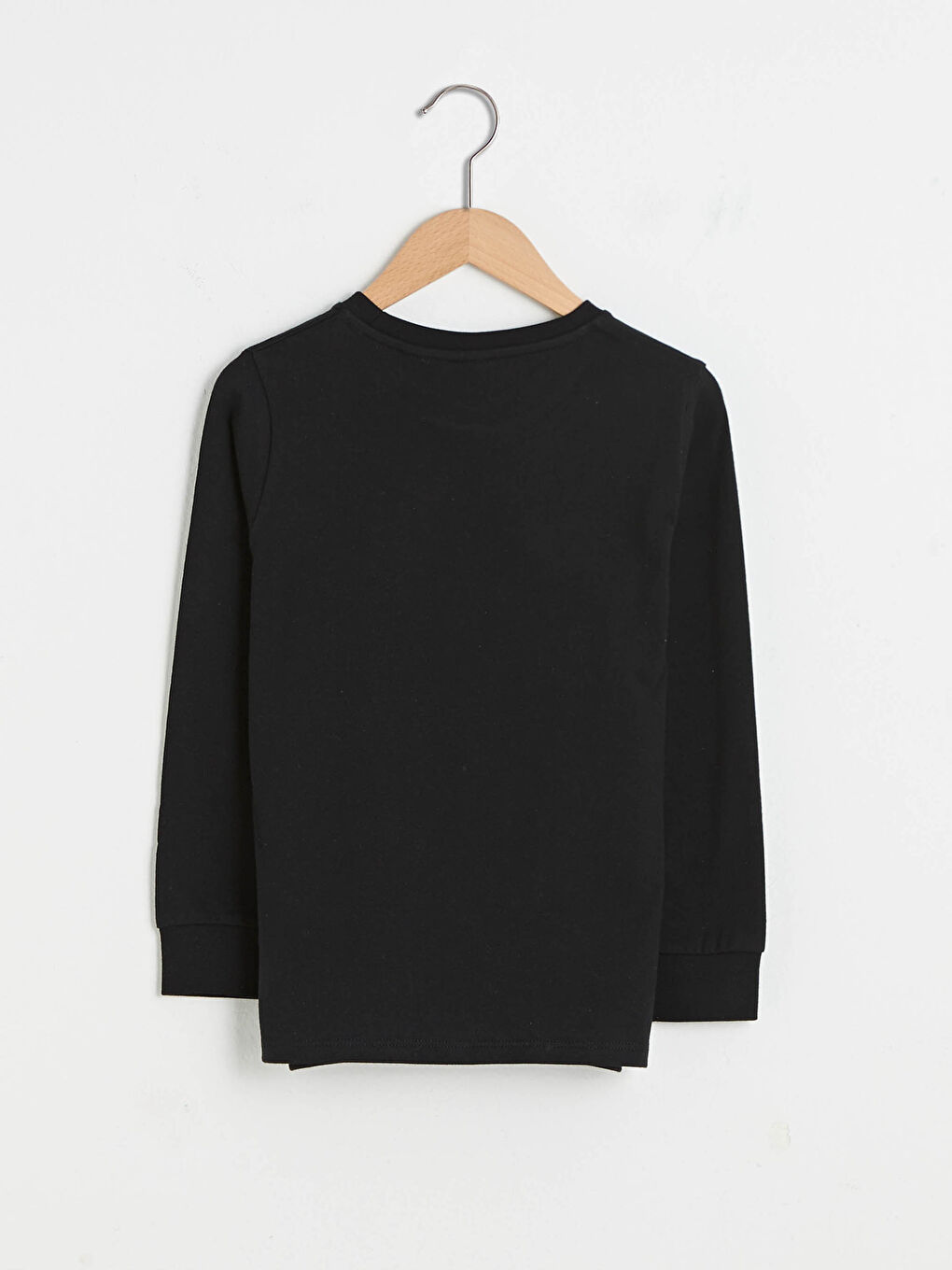 Siyah Bisiklet Yaka Star Wars Baskılı Uzun Kollu Erkek Çocuk Tişört-1