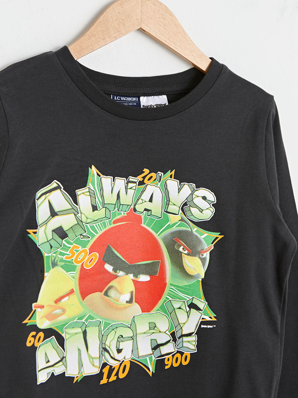 LCW Kids Crew Neck Angry Birds Printed Cotton Boy T-Shirt -S12232Z4-JTK
