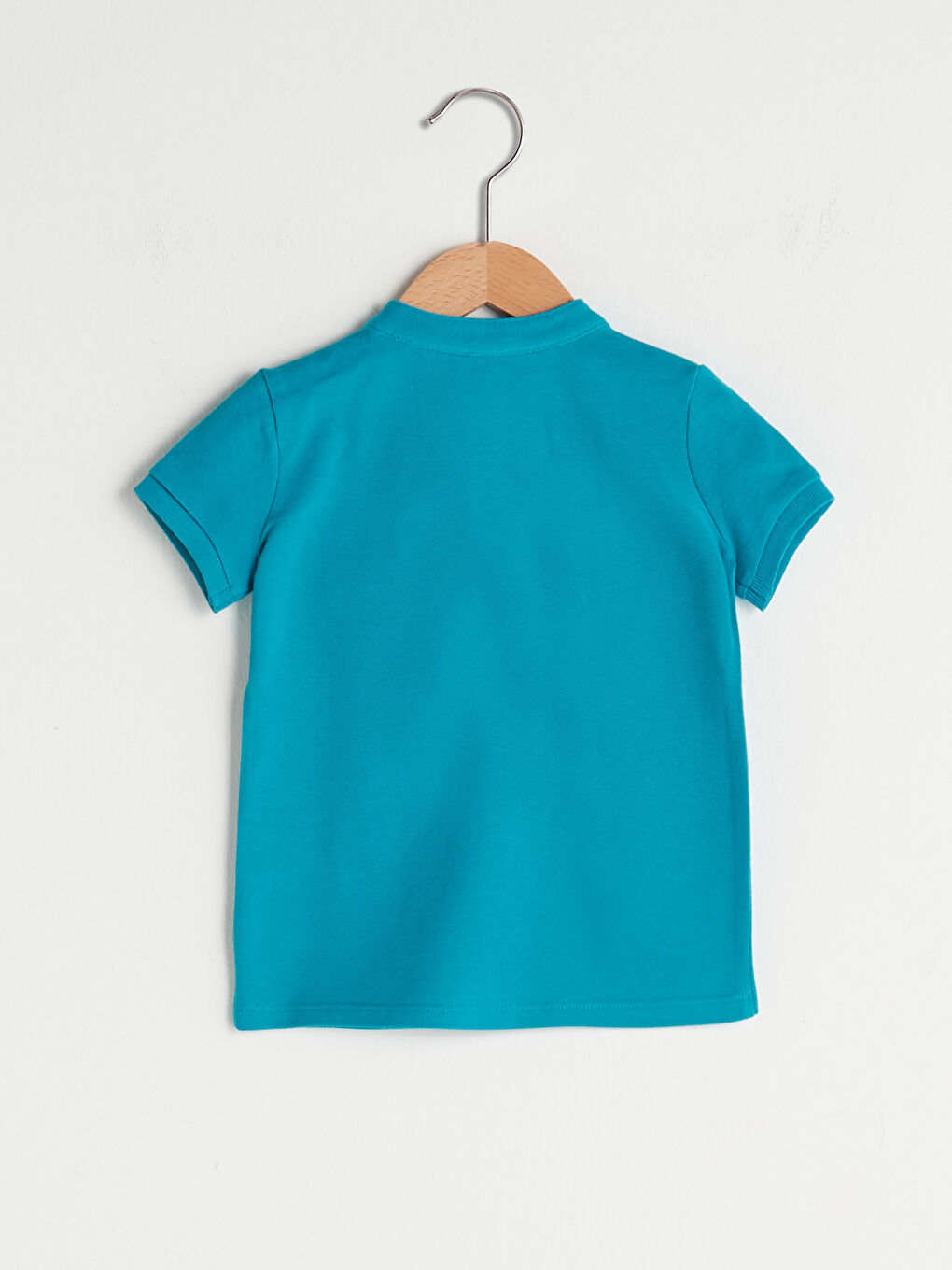 Turkuaz Hakim Yaka Kısa Kollu Basic Erkek Bebek Tişört-1