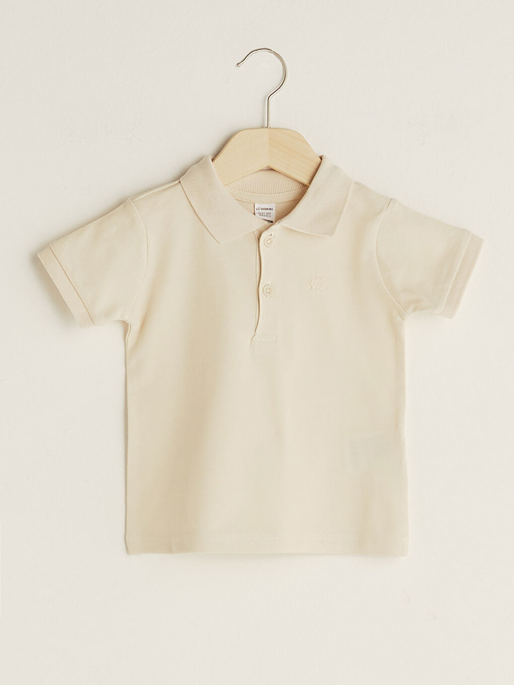 Tricou Bebeluși Băieți Simplu cu Guler Înalt și Mânecă Scurtă