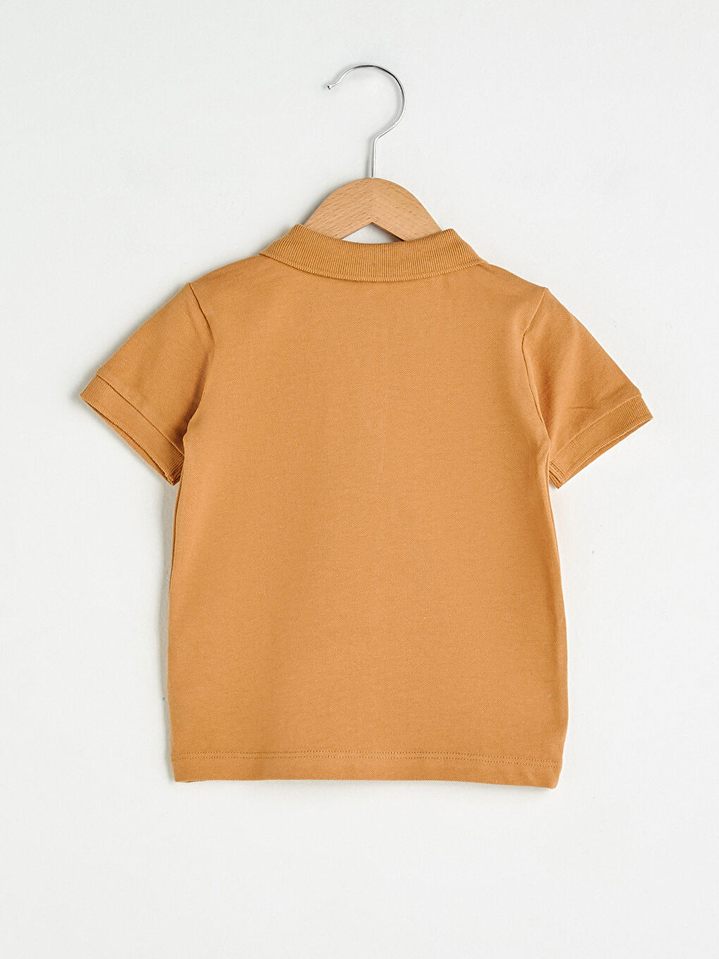 Tricou Bebeluși Băieți Simplu cu Guler Înalt și Mânecă Scurtă-1