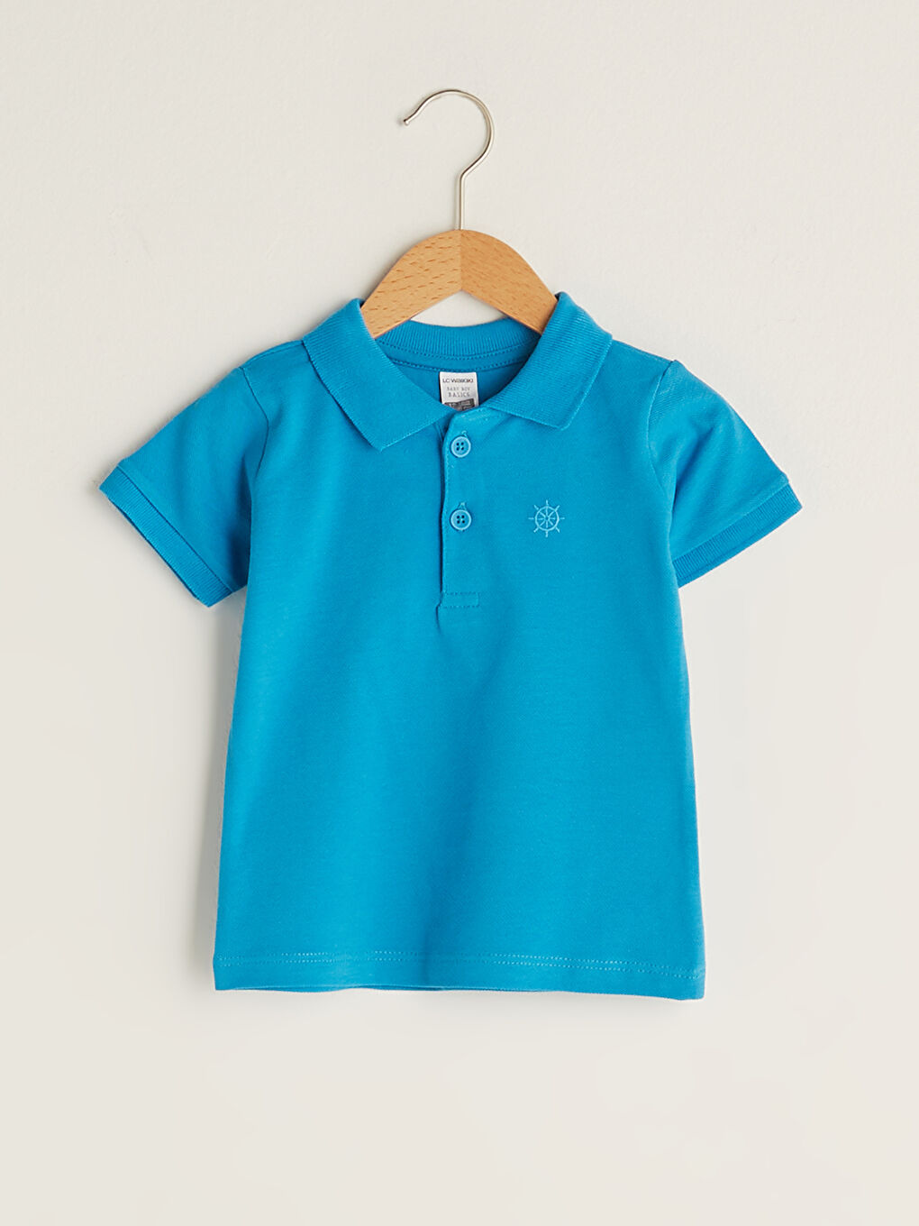 Tricou Bebeluși Băieți Simplu cu Guler Înalt și Mânecă Scurtă