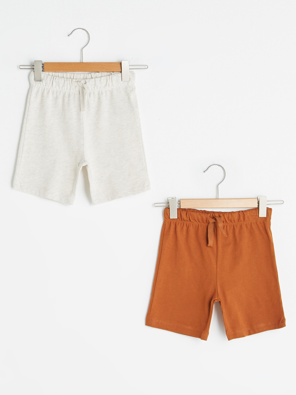 Pantaloni Scurți Pentru Băiețel Cu Talie Elastică Basic, Set De 2 Bucăți